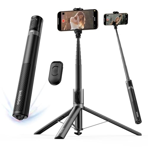 67'' Automatic Phone Tripod, Auto-Open Selfie Stick for iPhone with Remote,