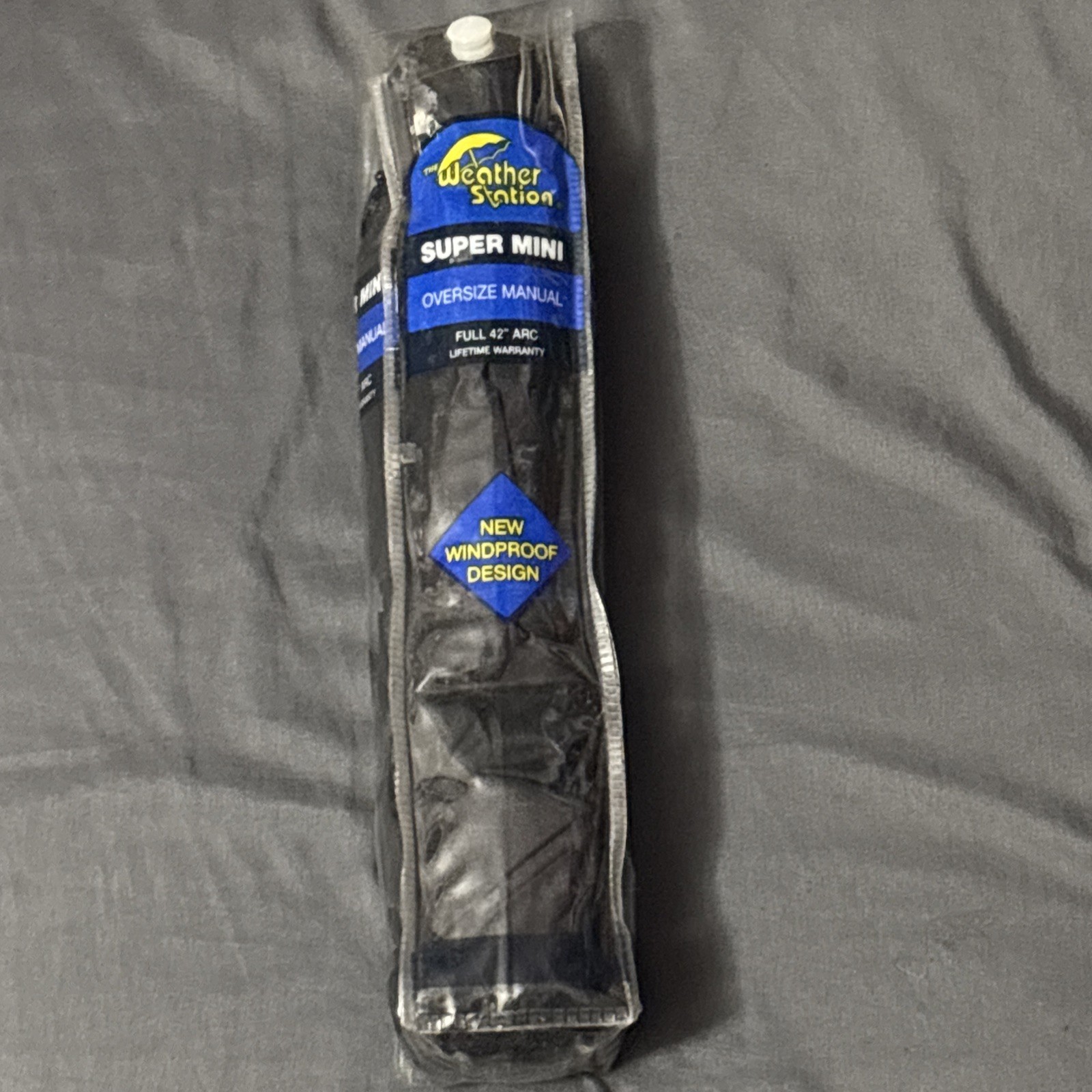 The Weather Station Manual Super Mini Rain Windproof Umbrella Black 42" Arc