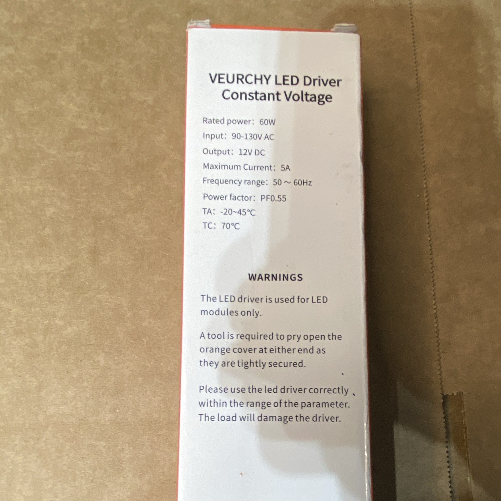 Dimmable LED Driver 12V DC 60W Quiet Operation Universal Regulated 12V Transf...