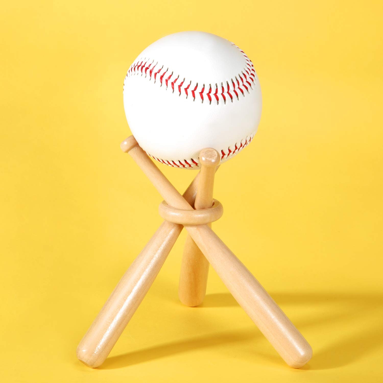Honoson Baseball Stand Holders Balls Display Bat Wooden One Size, Wood Color