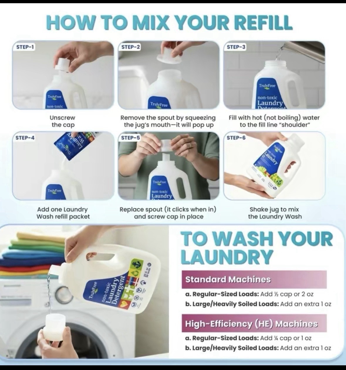 Natural Laundry Detergent (50 Loads) | Lavender Eucalyptus | Refill Set