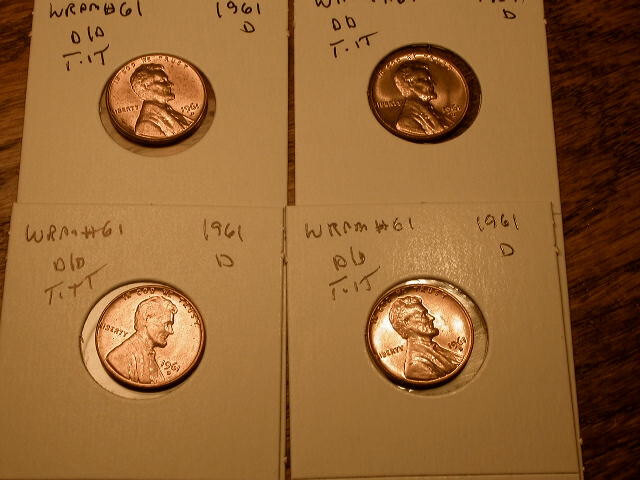 1961-D WRPM#61 D/D Tilted Ch/Gem BU/Uncirculated Red Lincoln Cent Error