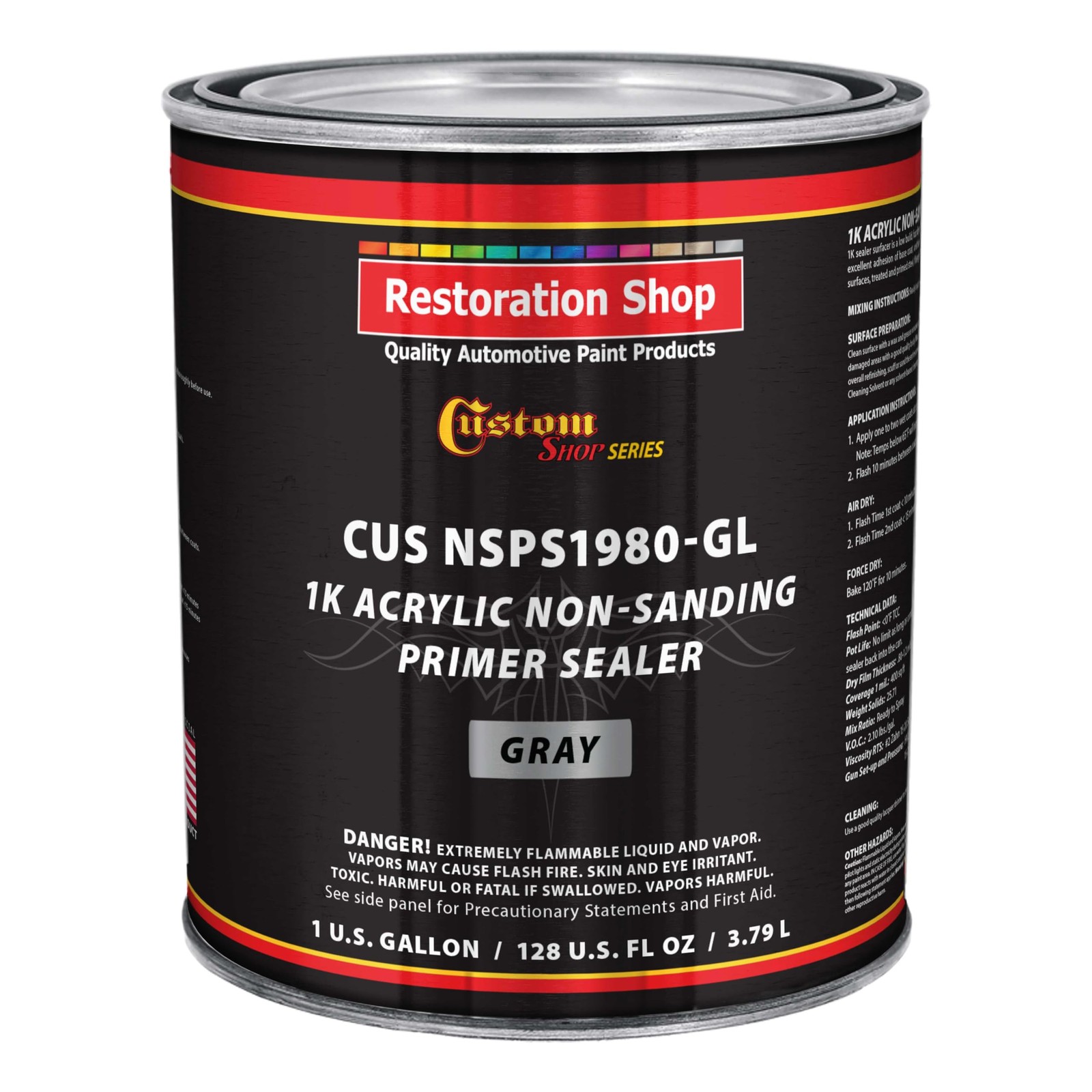 Premium 1K Acrylic Non-Sanding Primer Sealer Paint, Color Gray, 1 Gallon - Fa...