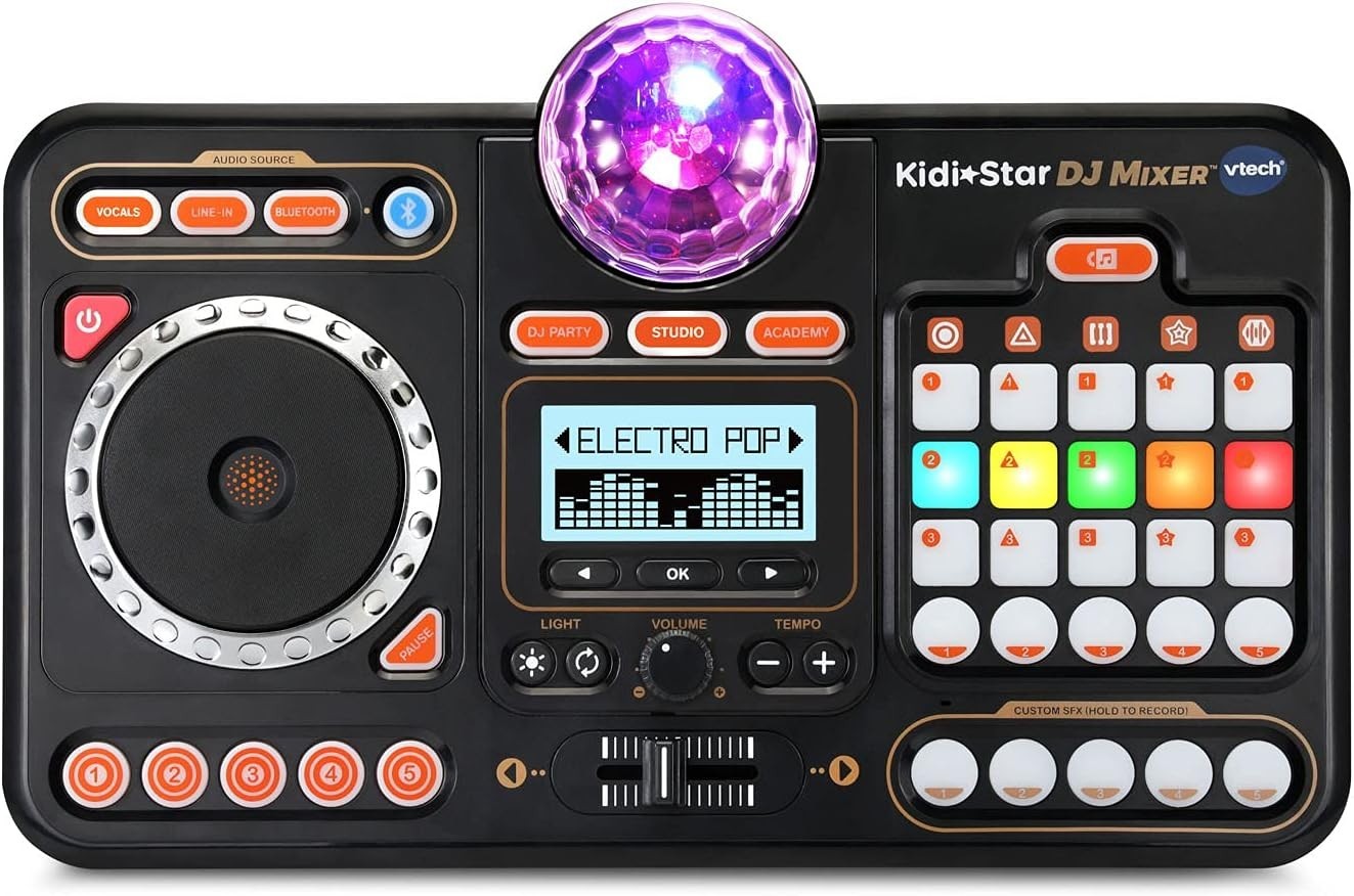 Interactive DJ Turntable for Kids - Bluetooth Mixer with Built-in Speaker