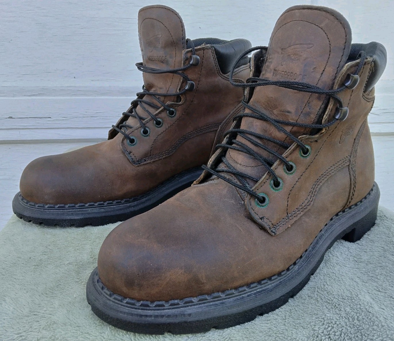 Size 10 D Red Wing Dynaforce 1206 Brown Waterproof Leather Soft Toe Work Boots