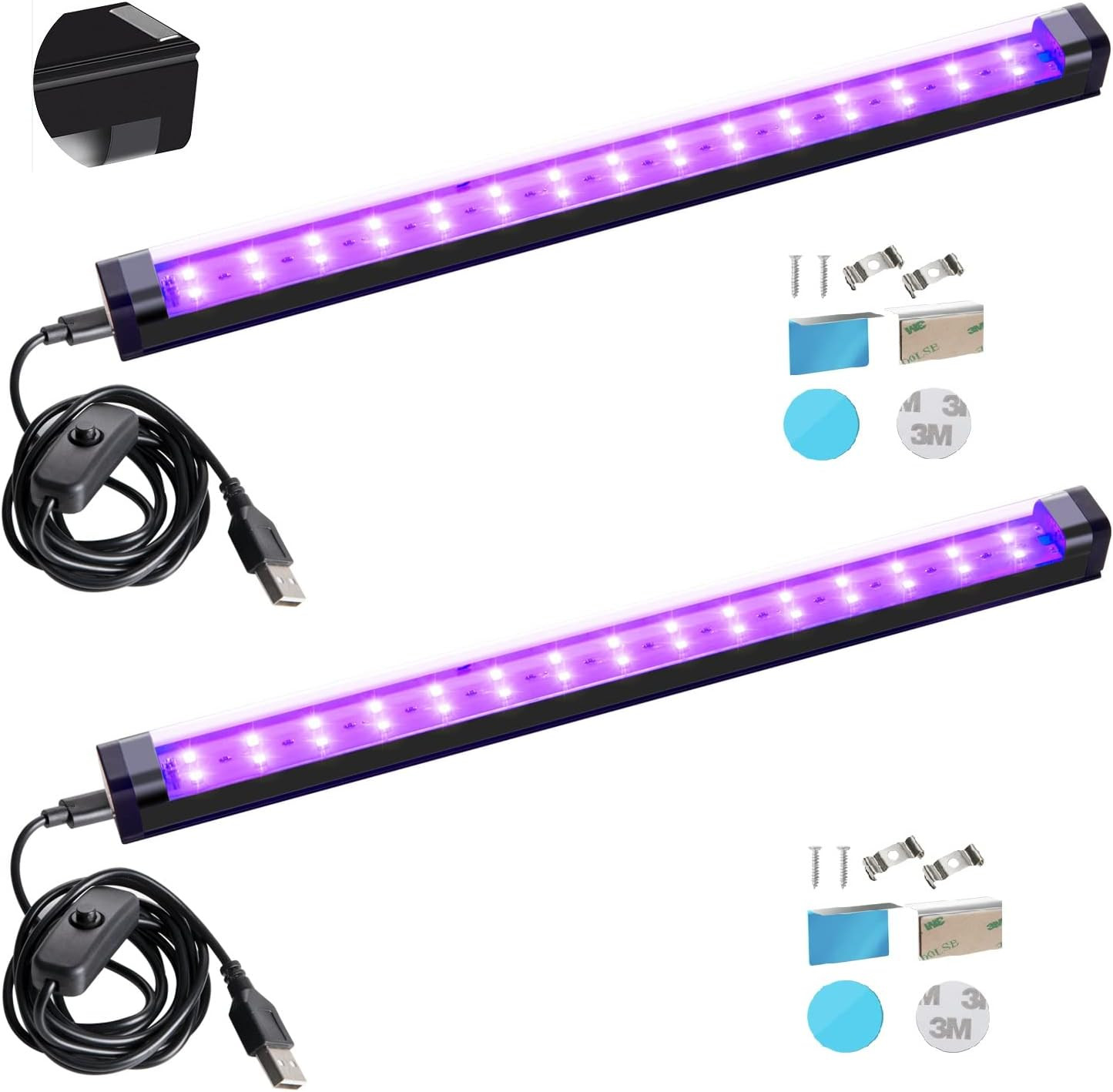 Black Light Bar 10W 1Ft LED Blacklight for Fluorescent Tapestry Poster Body Pain