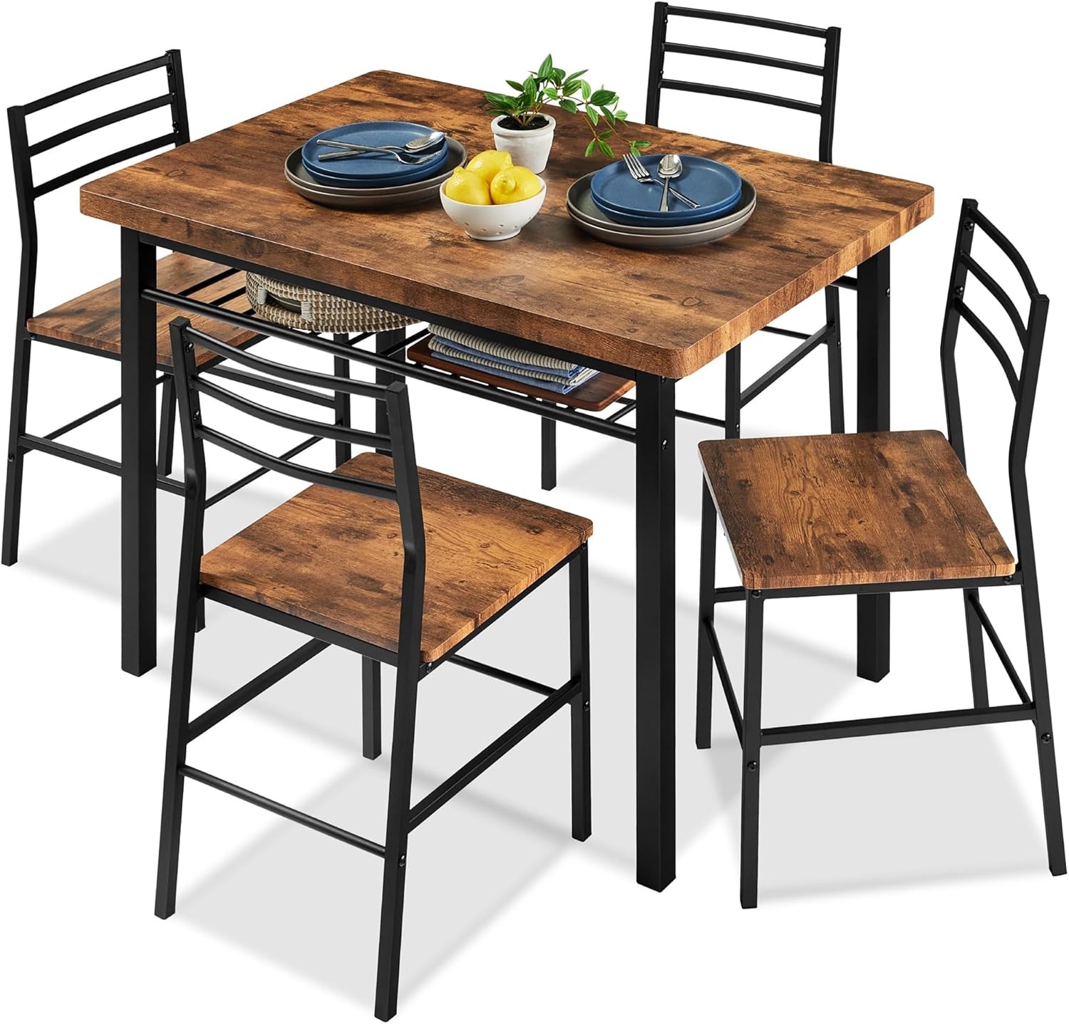 3-Piece Modern Dining Set Space Saving Dinette Kitchen Dining Room Small Space
