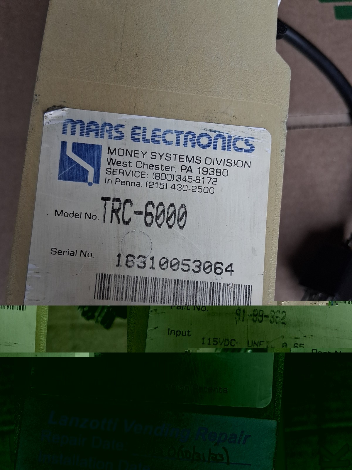 MARS MEI TRC-6000 COIN ACCEPTOR FOR VENDING MACHINES Untested