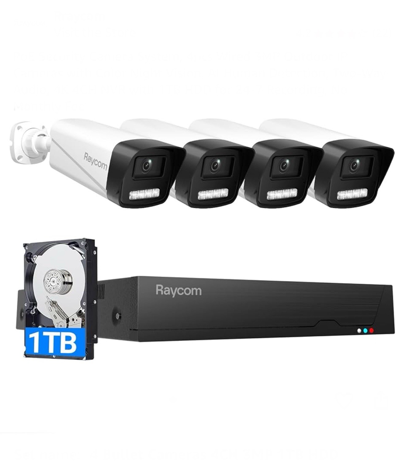 Security Camera System, 4pcs
