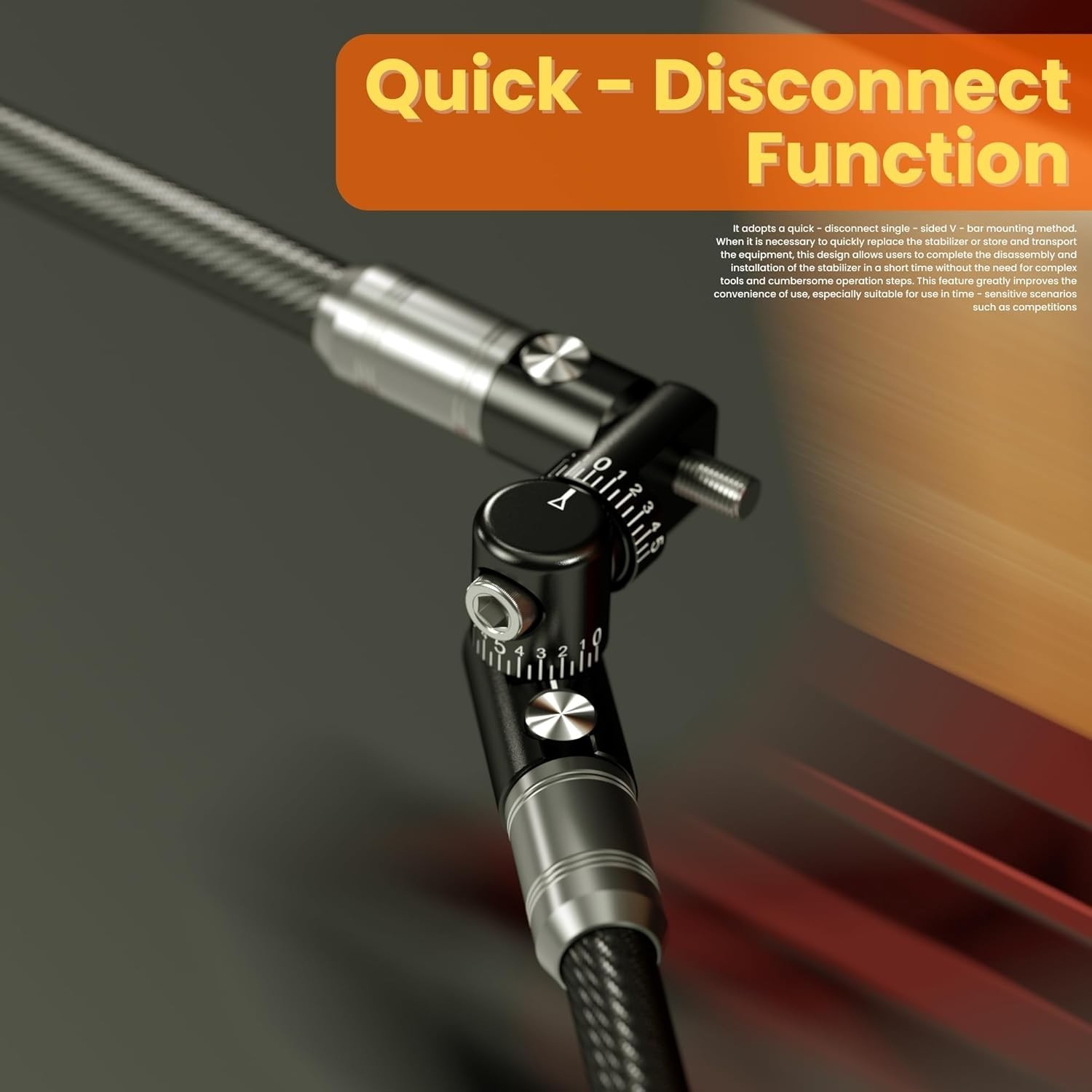 Bow Stabilizer Kit Adjustable Aluminum Bow V-bar Mount for Compound Bows