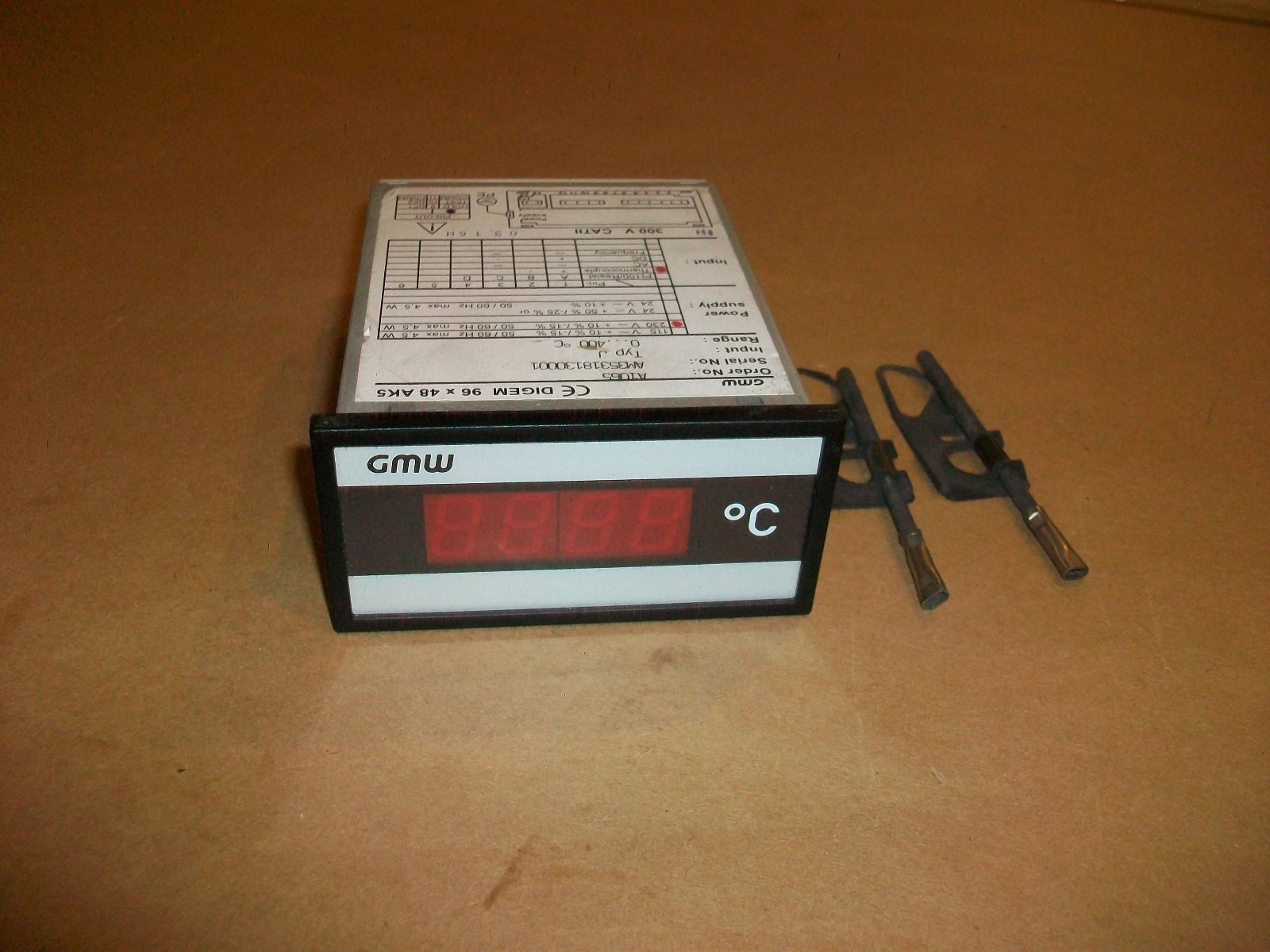 GMW Thermocouple Panel Display  A1065  "J" Type Thermocouple  230vac Supply Volt