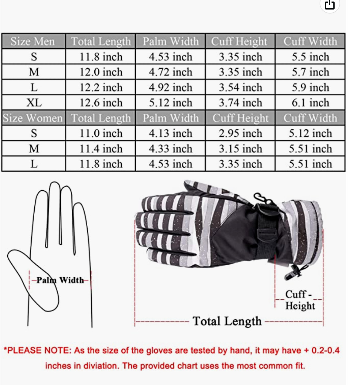 Galexia Zero Mens Womens Waterproof Touchscreen Ski Gloves