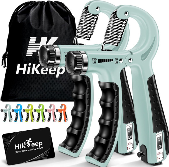 Grip Strength Trainer Kit (2 Pack) with Finger Exerciser, Hand Grip Strengthener