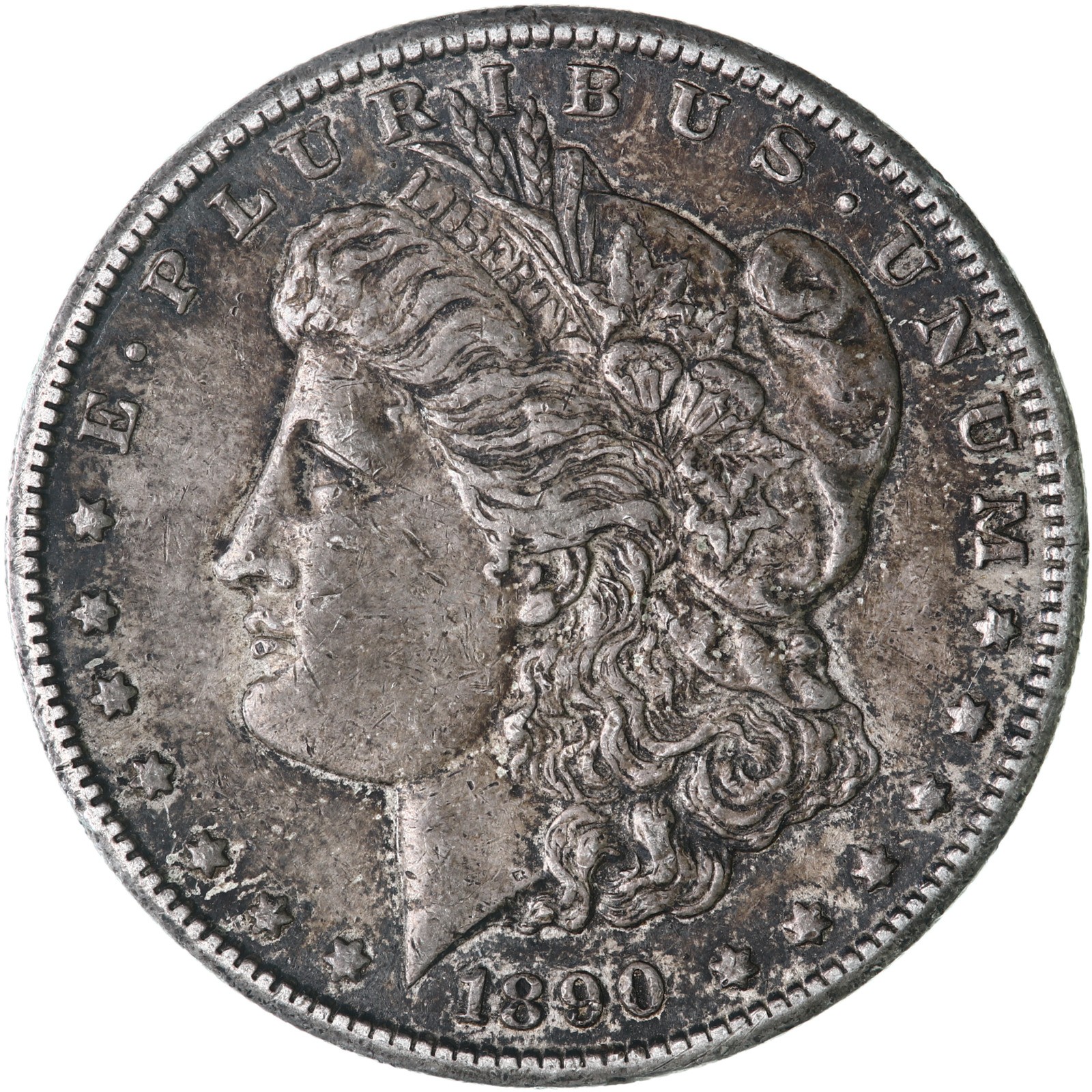 1890 S Morgan Silver Dollar Extra Fine XF Dark See Pics F648