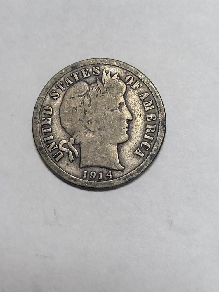 1914 S Barber Dime CHEAP !!!