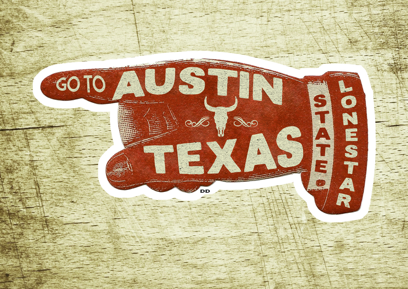 Austin Texas Vintage Travel Sticker Decal 3 7/8" Lonestar Laptop Bumper