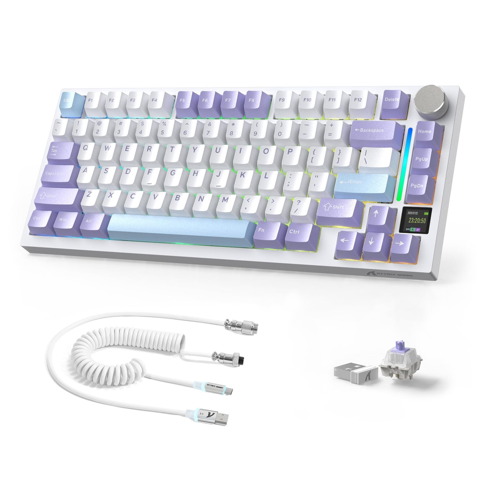 ATTACK SHARK X820Ultra Wireless Mechanical Gaming Keyboard with Screen | 2.4G...
