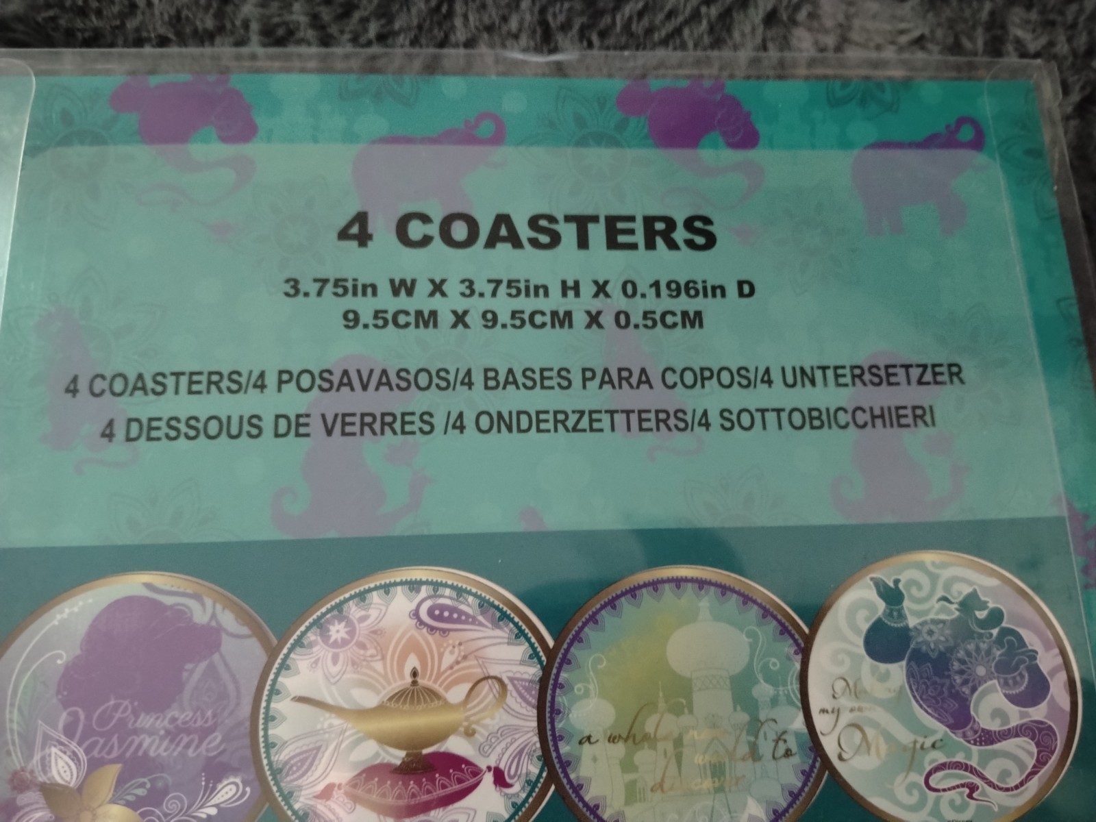 Disney Aladdin Tea Round Coasters Set of Four