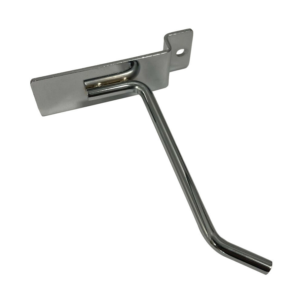 4" Slatwall Hook Panel Display Hooks, 1/4" Thickness Metal, Chrome - PACK 2