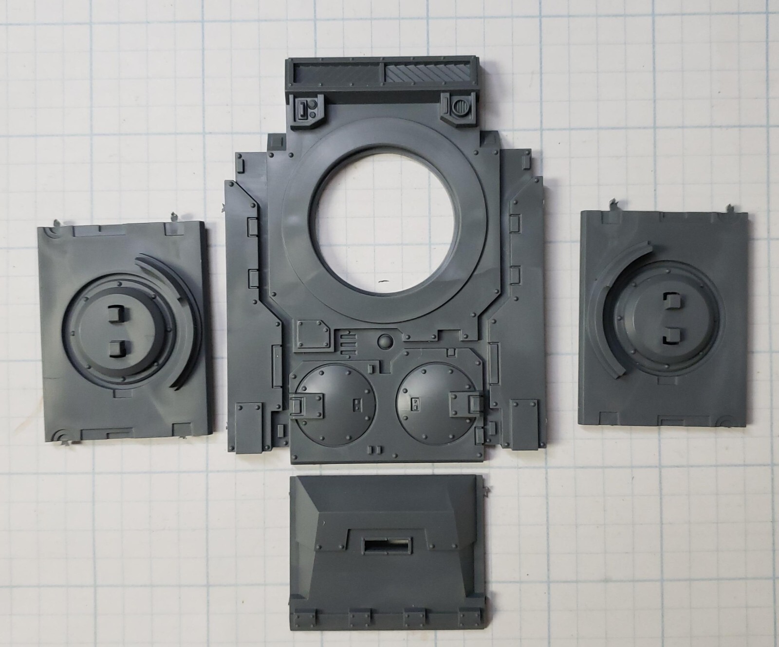 Warhammer 30K Space Marine Bits Deimos Predator Support Turret Mount Sides D01