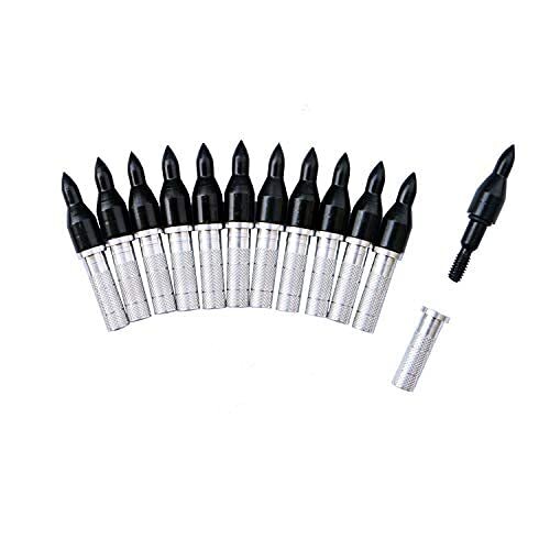 Aluminum Inserts .244/6.20mm+Bullet Field Points 5/16 Archery Practice Tips,12pc