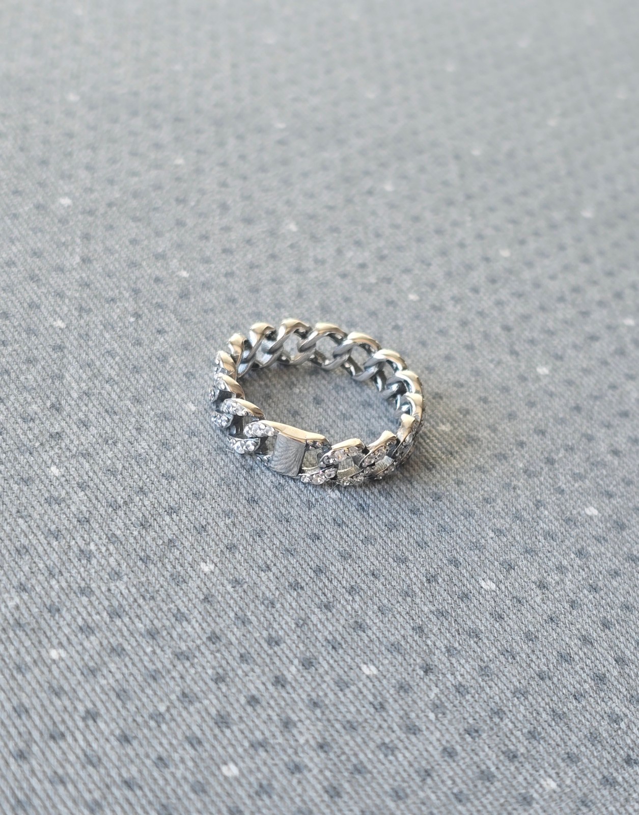 Sterling Silver Curb Ring - Size O
