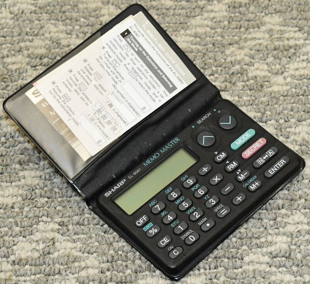 SHARP Memo Master EL-6061 in Protective Case & Instructions with Battery