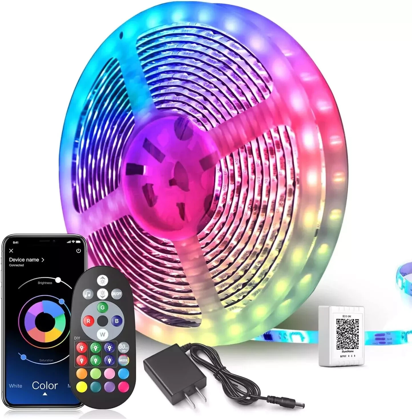 100Ft LED Strip Lights, Smart Light with App Remote Control, RGB LED Lights for