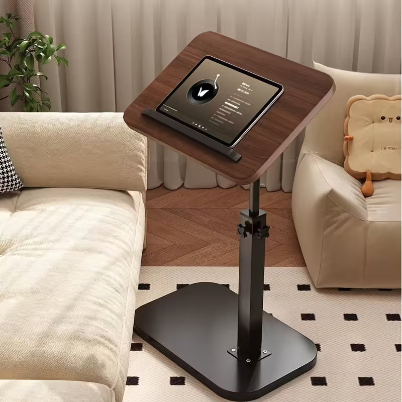 Adjustable Overbed Table Swivel Laptop Desk Small Sofa Side End Tray