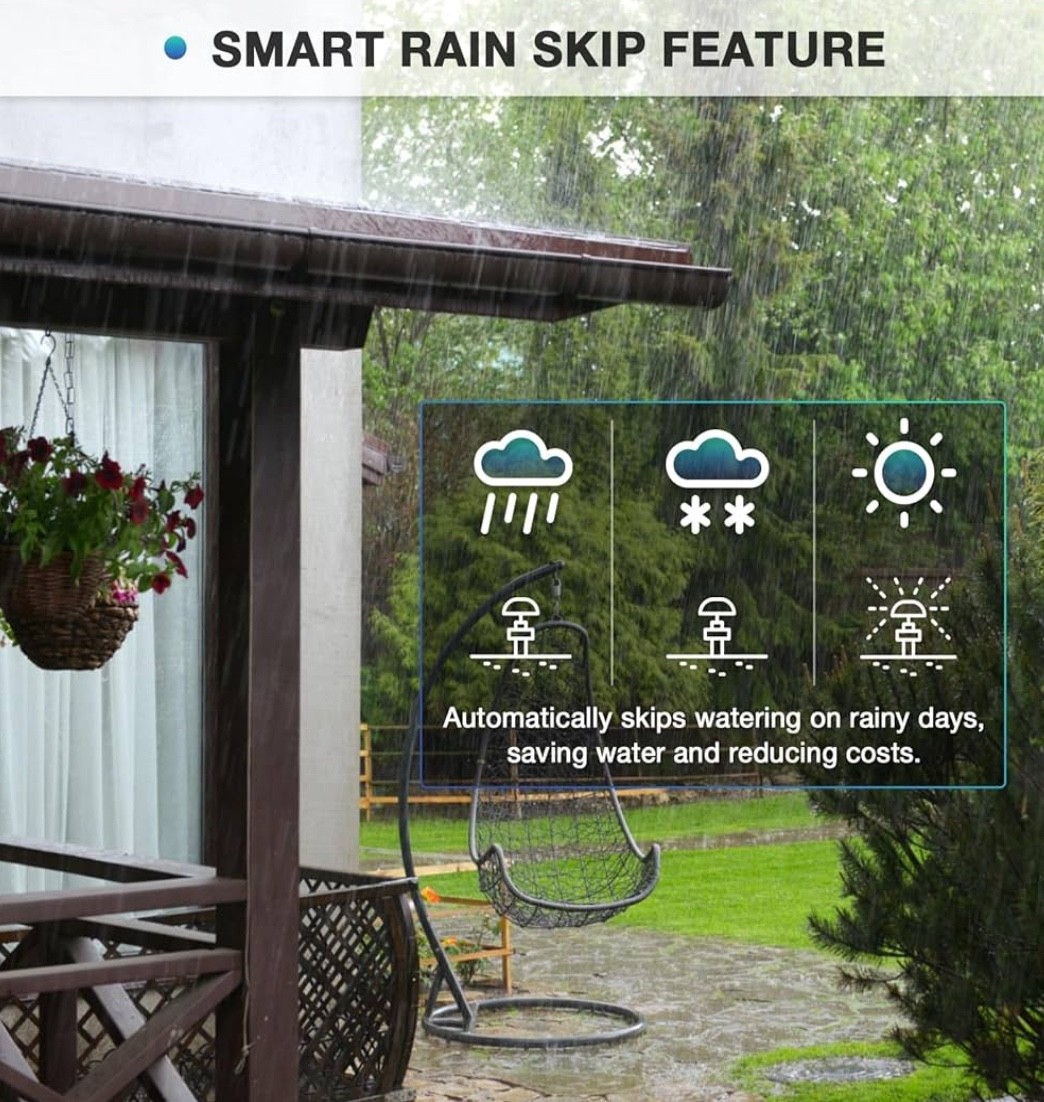 4 Zone Smart Sprinkler Controller w/Local Weather Intelligence & Atmosphere-NEW