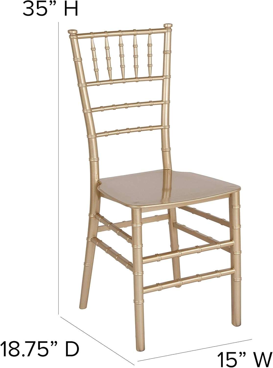 2 Pack HERCULES Series Gold Resin Stacking Chiavari Chair