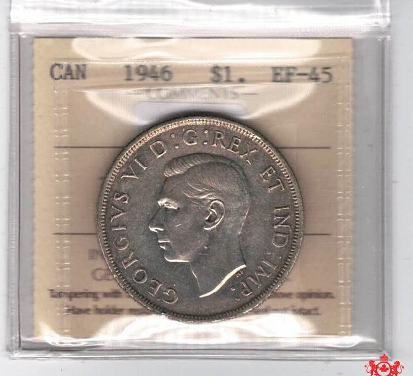 1946 Canada 1 Dollar SWL - ICCS EF45 - LU 212