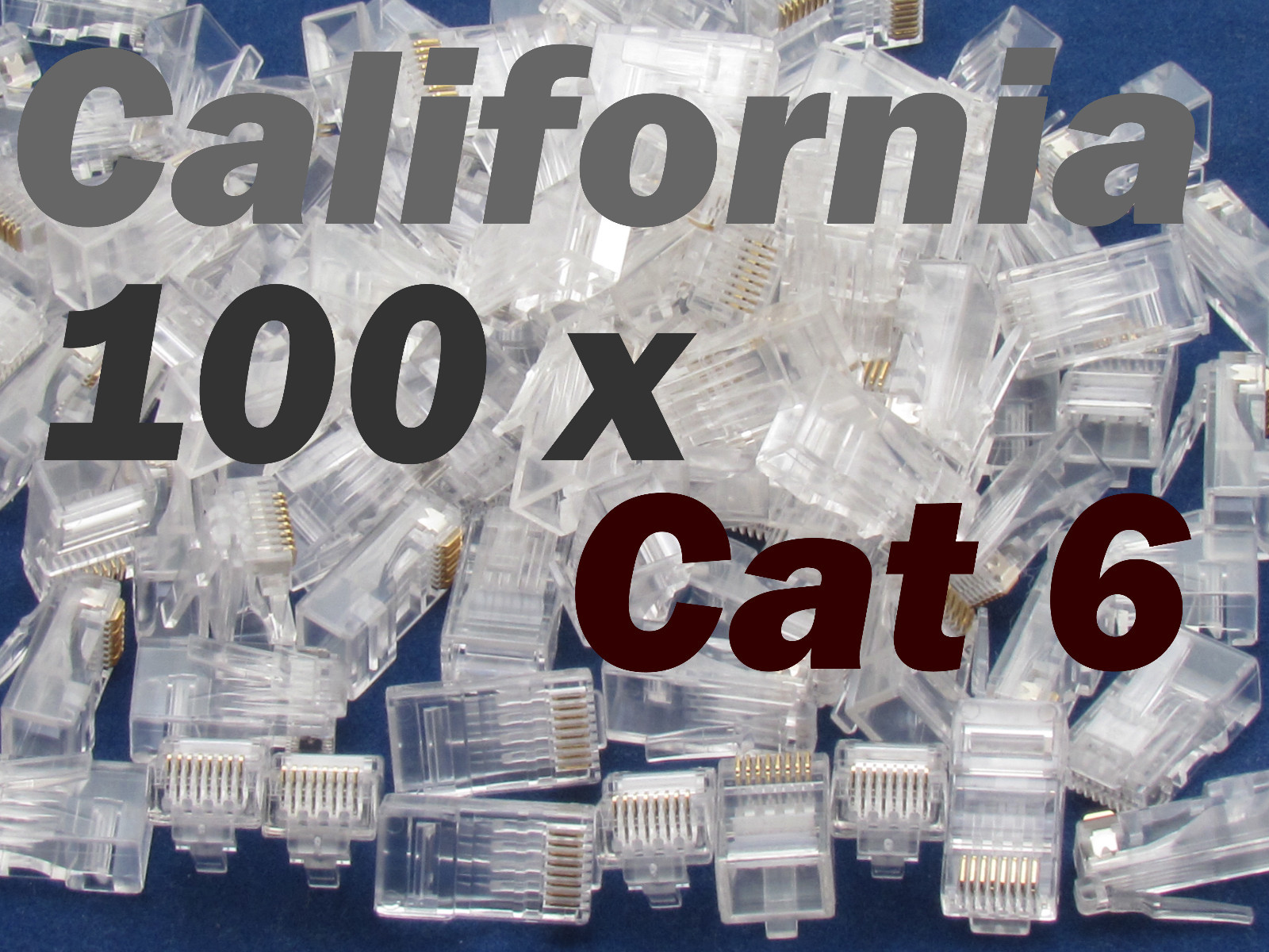 100 X pcs RJ45 Plug Cat6 Modular LAN Network Connector Internet Ethernet Cable E