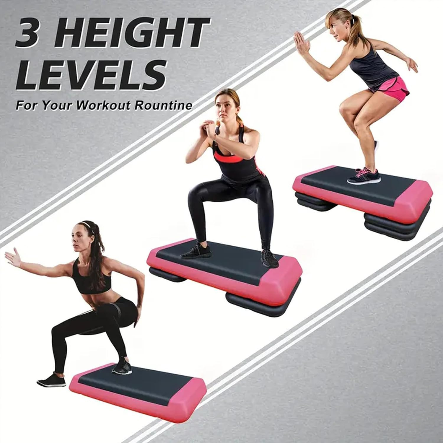Adjustable Workout Aerobic Exercise Step Platform, Fitness & Exercise Step Platf