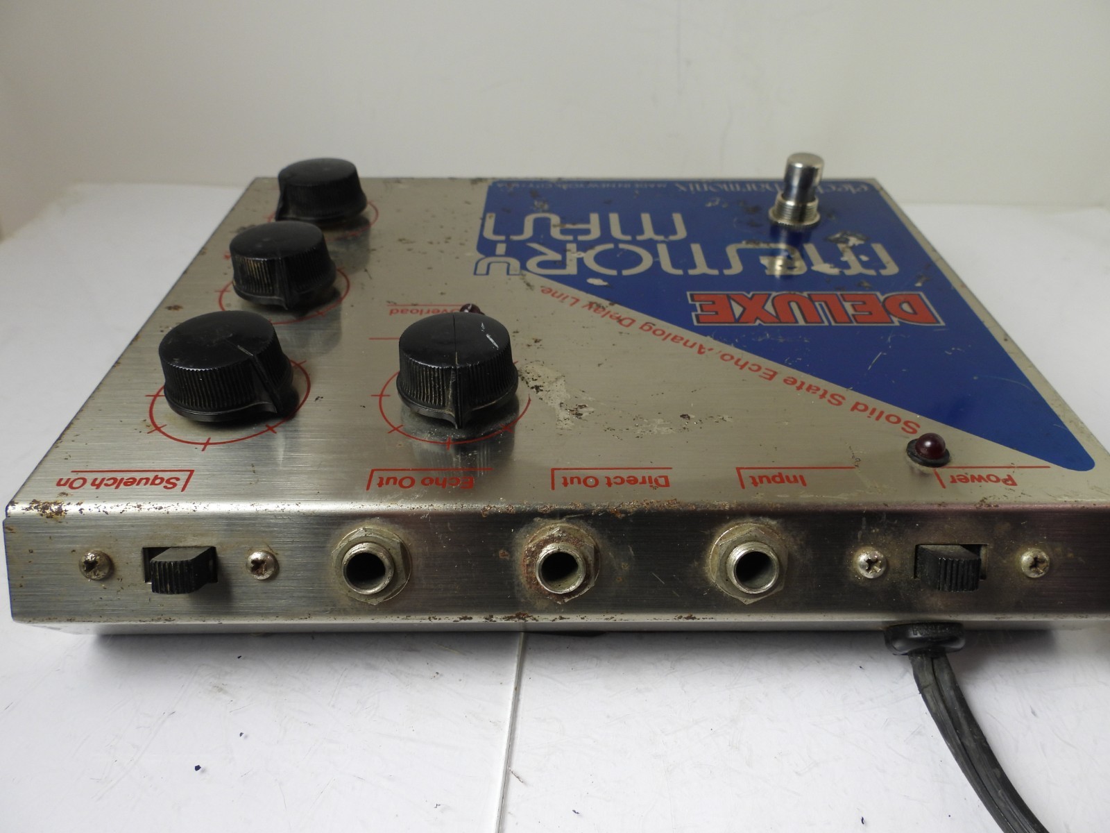 Vintage Electro Harmonix Deluxe Memory Man Echo Delay Effects Pedal BLUE FACE