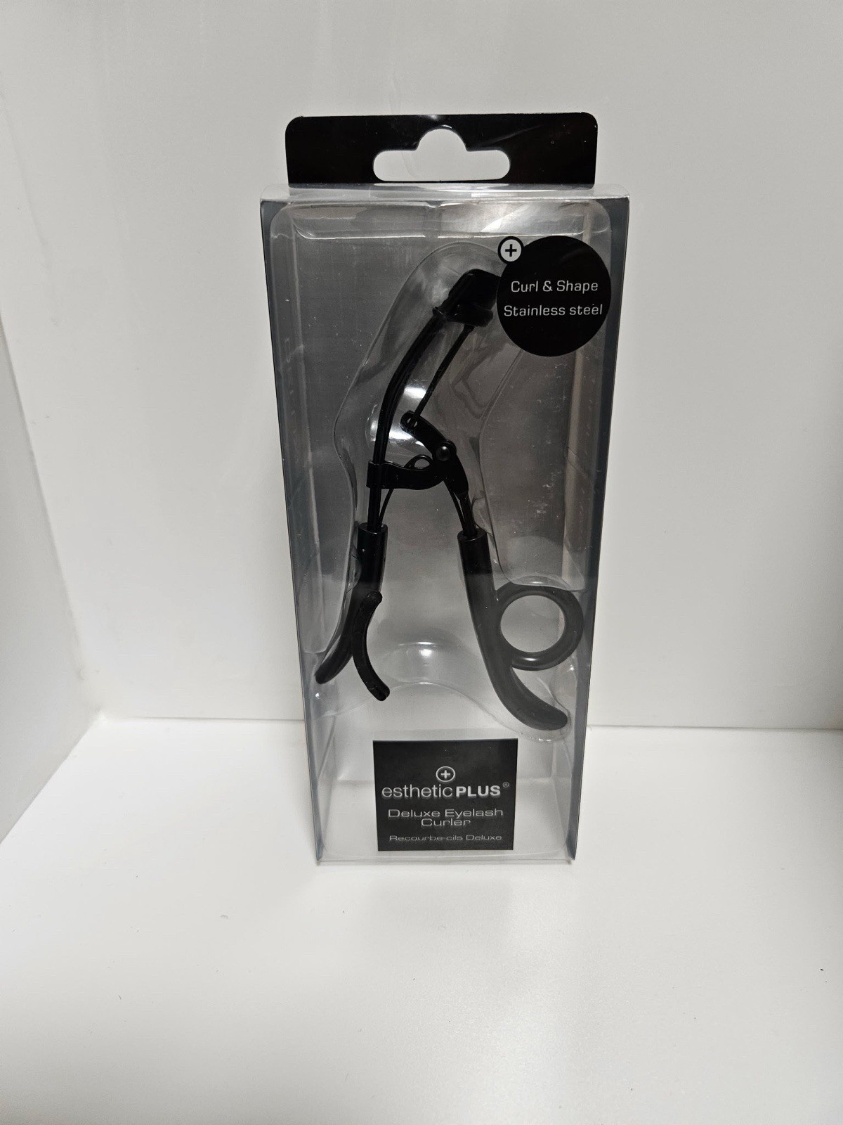 esthetic plus Deluxe Eyelash Curler Curl & Shape Black Stainless Steel