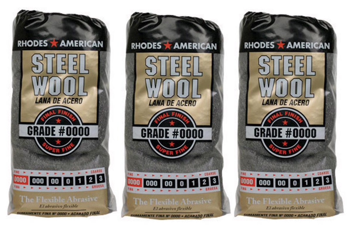 3~ Rhodes American 0000 Grade Super Fine Steel Wool Pad 12pk Flexible Heavy duty