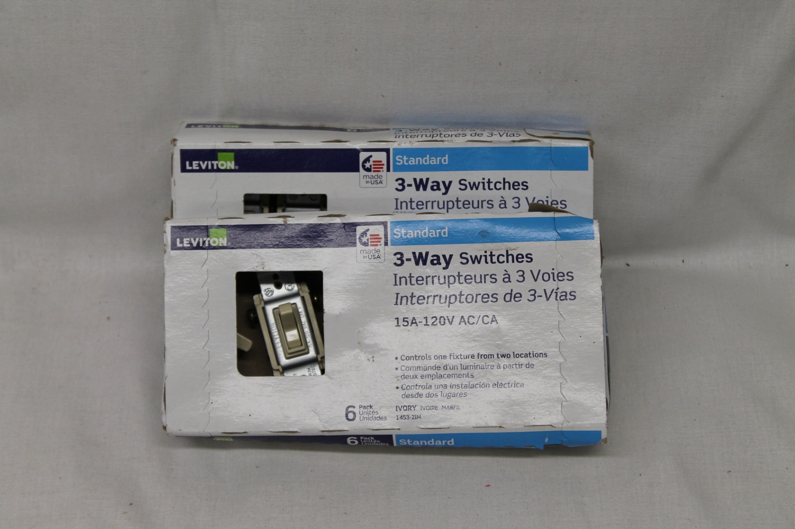 Leviton 3-Way Switches 15A 120V Control 3 way switches Ivory 1453-2IM