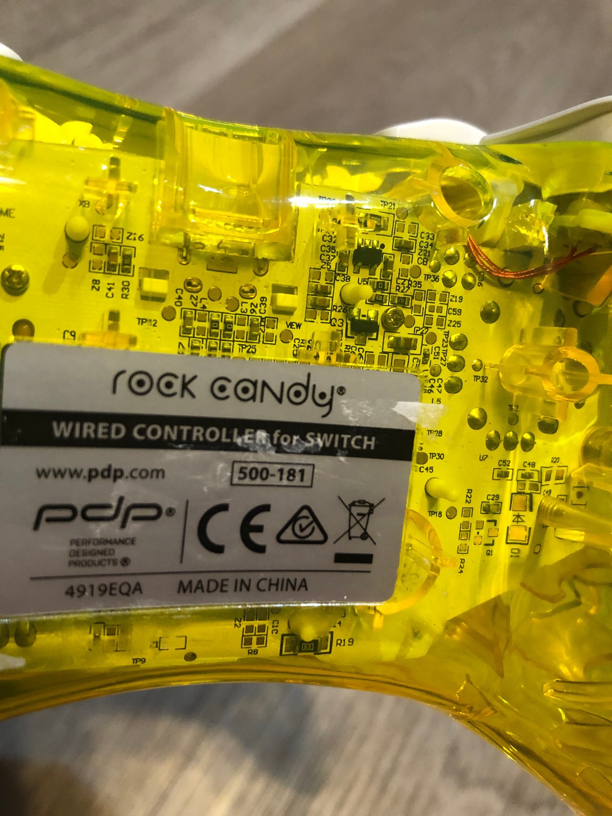 Nintendo Switch Controller Rock Candy, Yellow Clear Wired Controller NO CORD