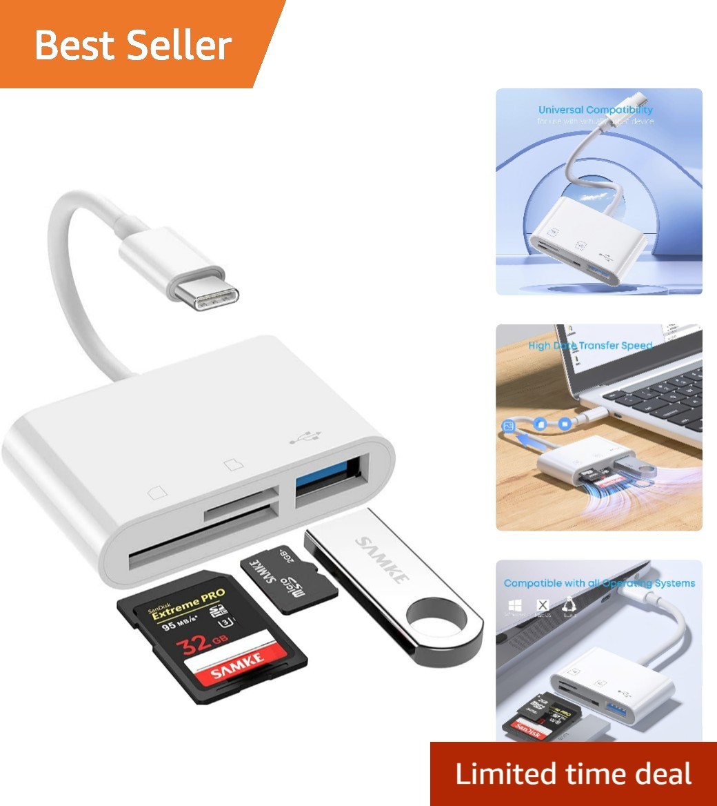 Multi-Functional USB C Card Reader - Plug & Play SD/TF Reader for Modern Devices