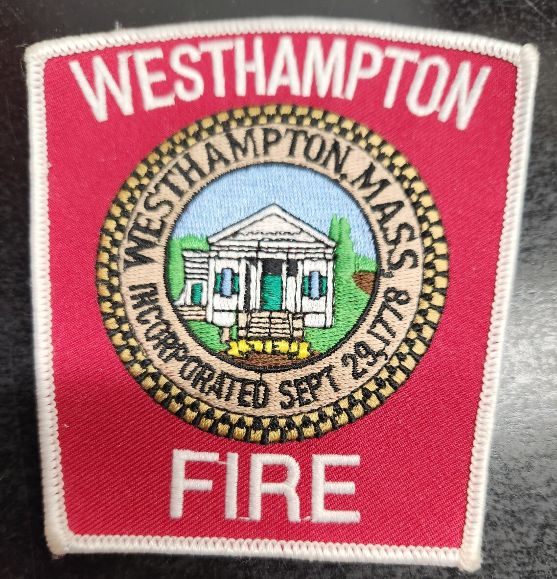 Vintage Westhampton Massachusetts Fire Department Shoulder Patch
