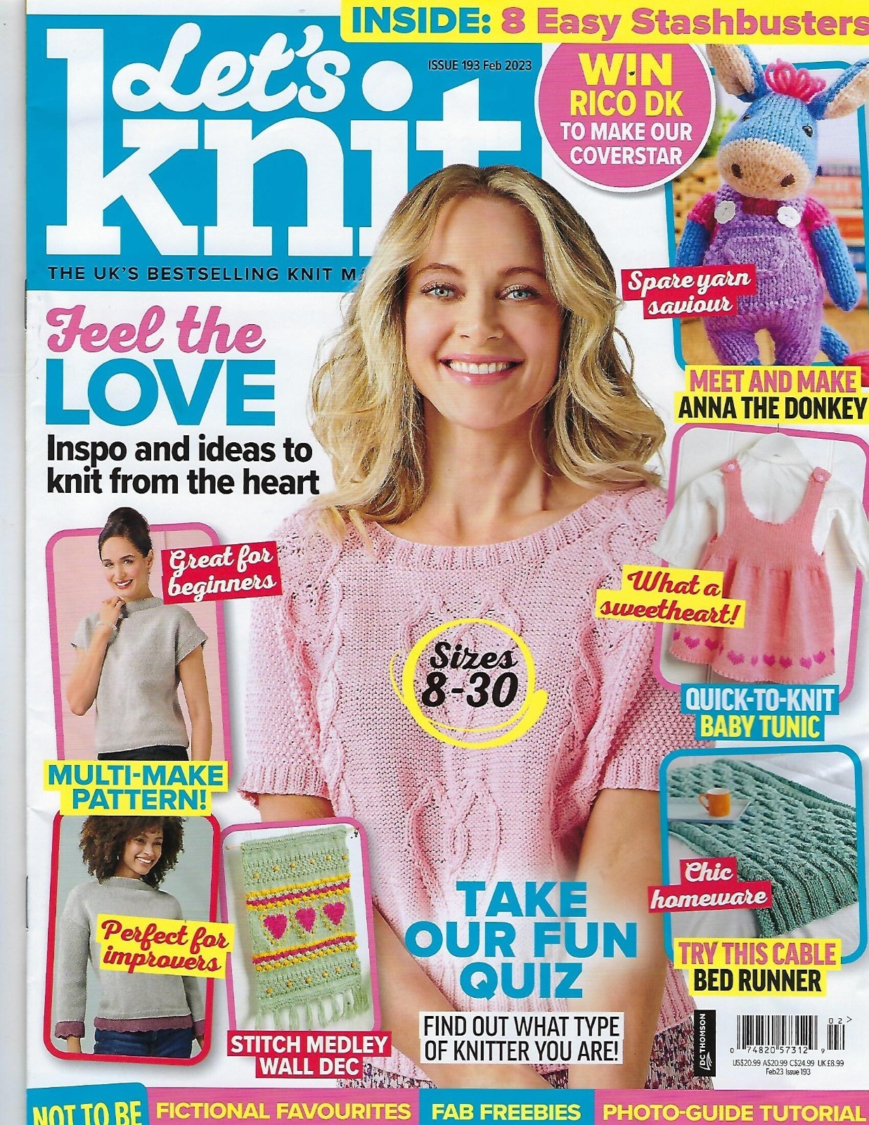 BRAND NEW OLD STOCK-LET'S KNIT #193~FEB 2023~+ TOYBOX TREASURES KNIT KIT~SEALD!