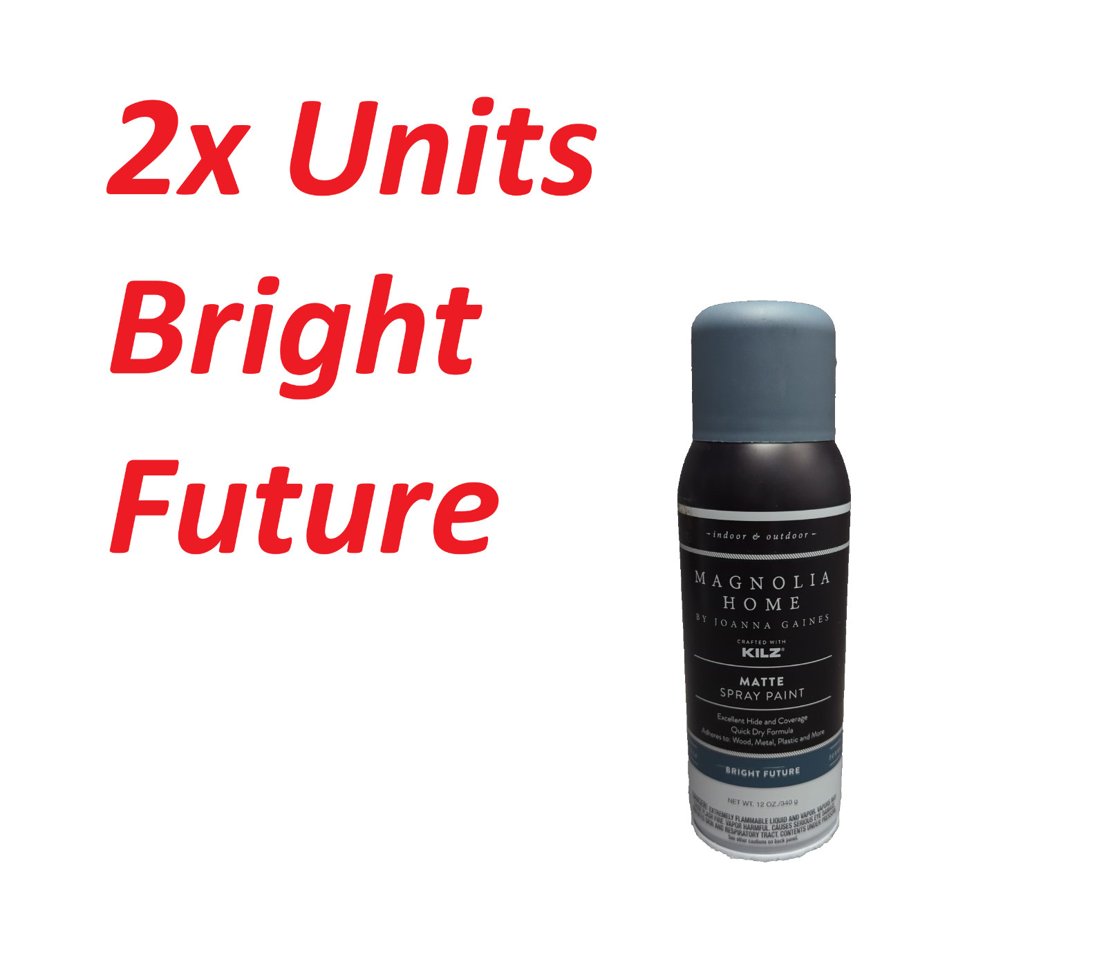 2x Kilz Magnolia Home Joanna Gaines Matte Spray Paint 12oz Color "Bright Future"