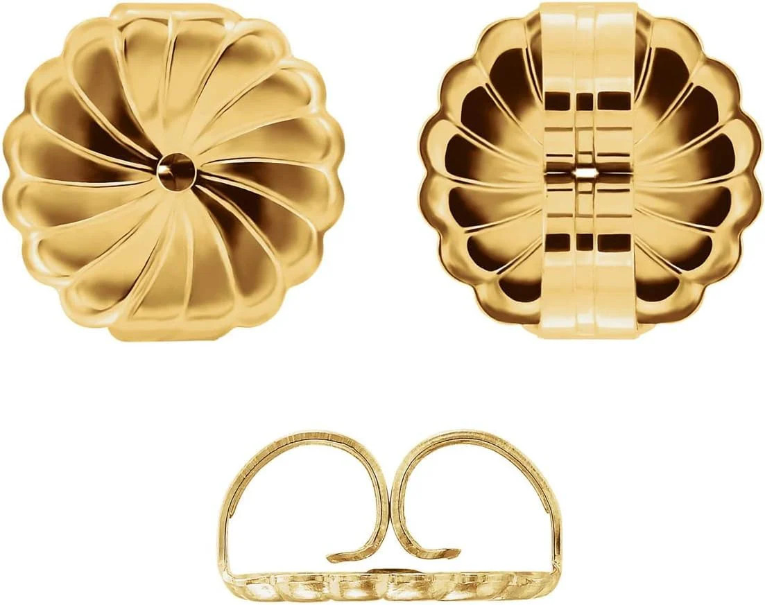 14K Yellow Gold Filled 9.4mm Jumbo Push Backs for Stud Earrings Multi-Pack