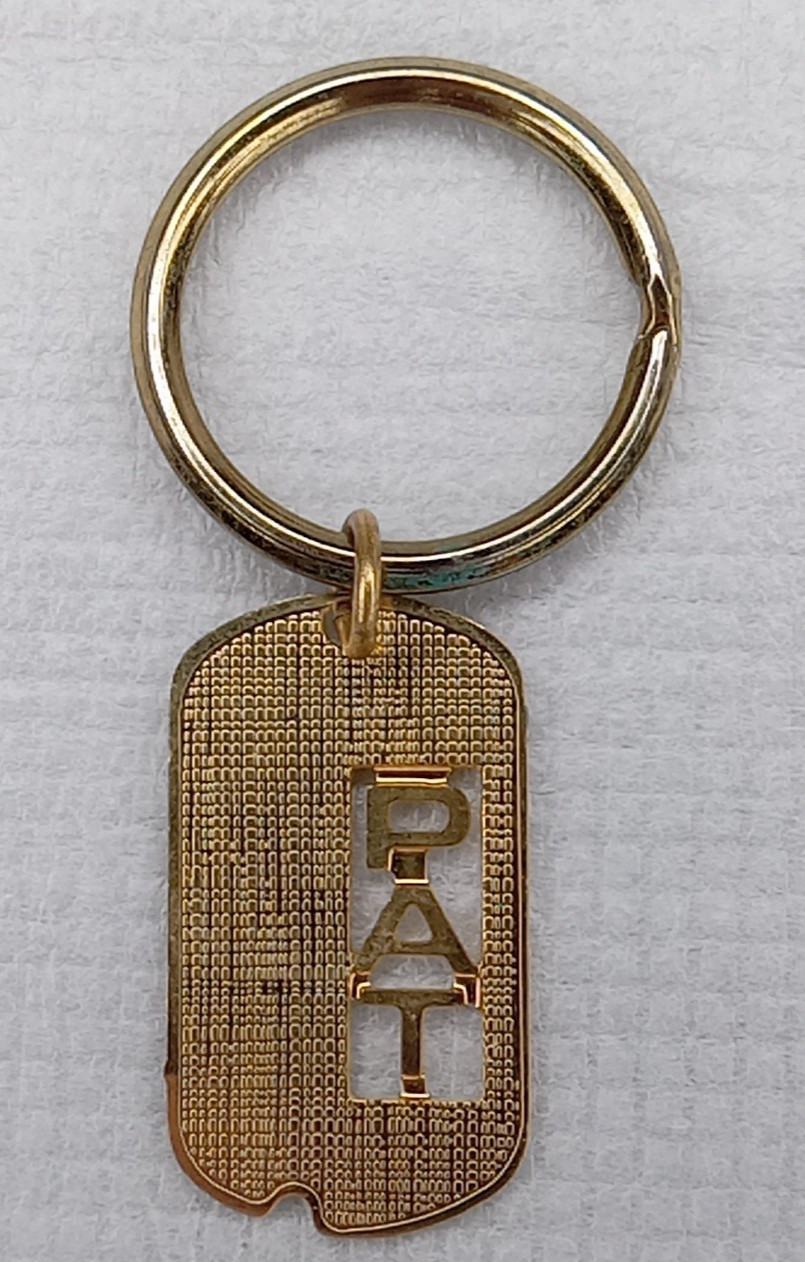 Pat Name Gold Tone Keyring Personalized