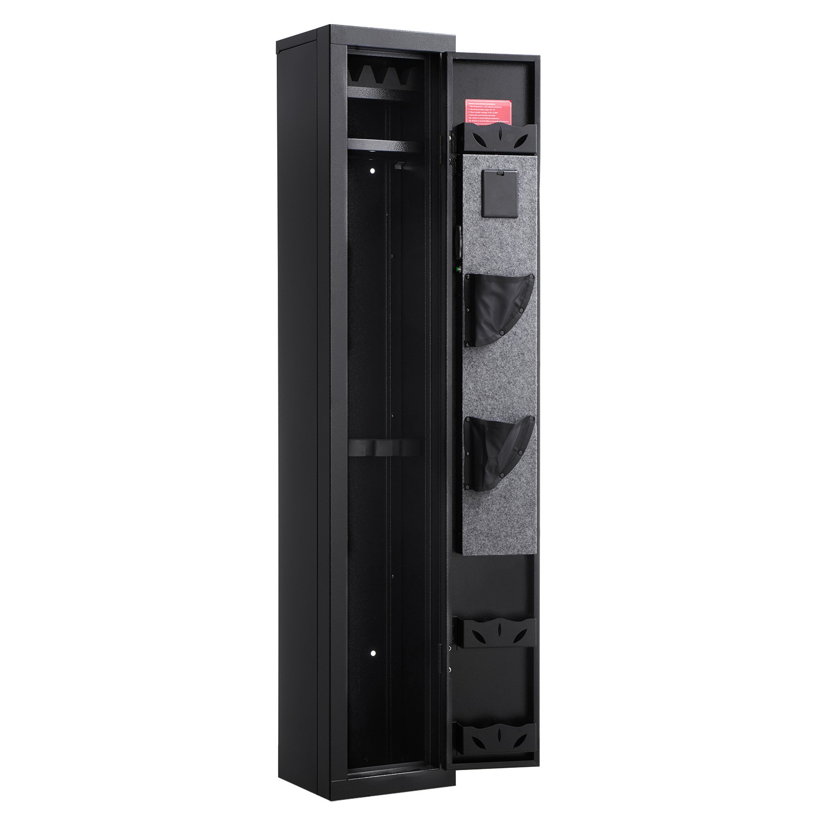 Uimoso Gun Safe with Digital Keypad & Key Adjustable Racks LED Lighting Black