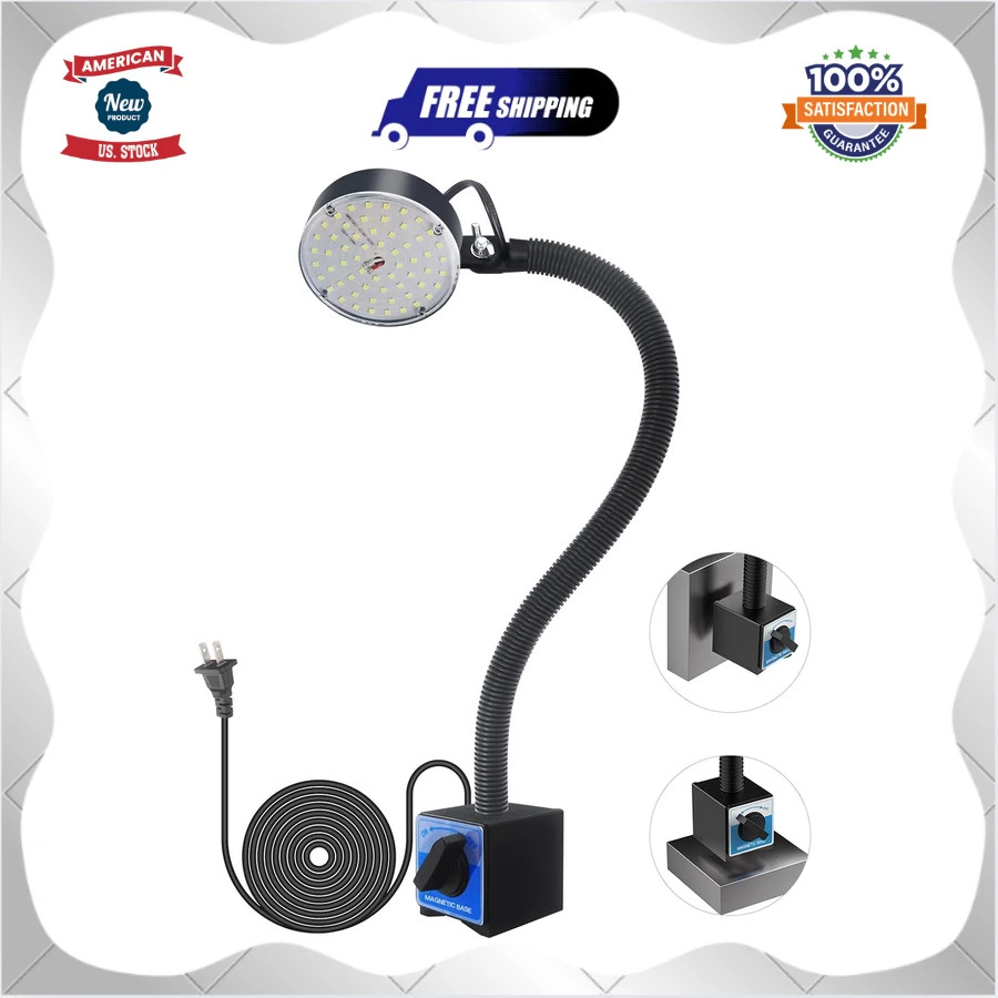Magnetic LED Work Light Flexible Base 2000 Lumens Industrial Machine Shop Lamp