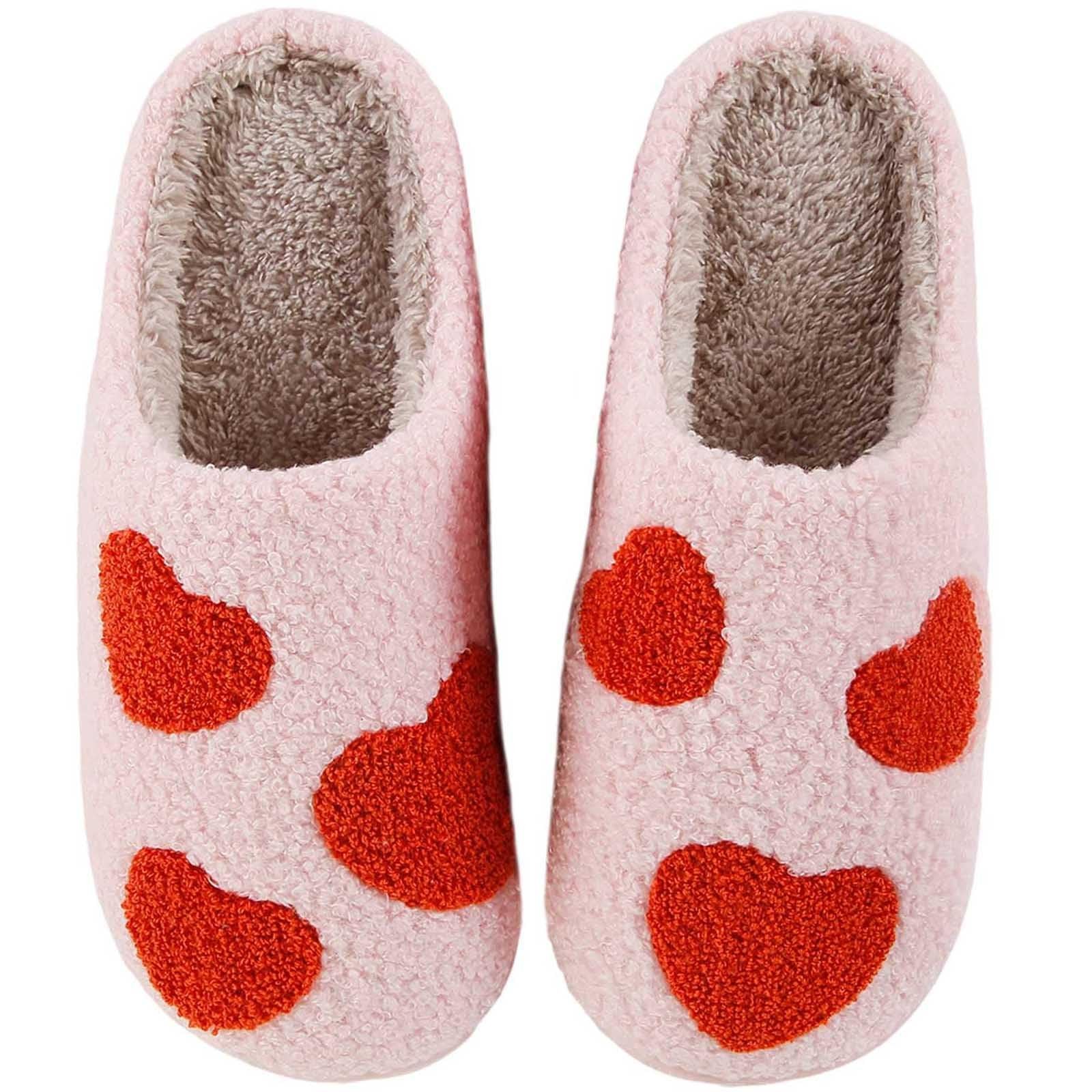 Aucomfo Heart Valentines Slippers For Women Men Valentines Day Gifts Cute Com...