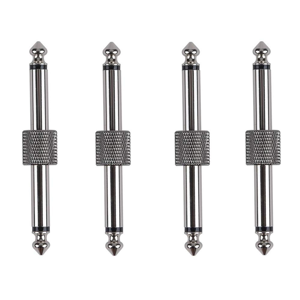 Guitar Pedal Connector Male to Male 1/4 - Pack of 4 Connectors