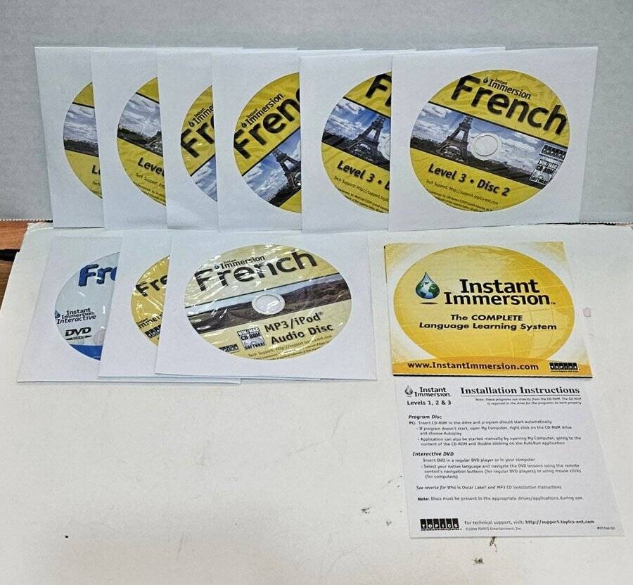 Instant Immersion French Levels 1, 2 & 3 Computer Software PC & MAC 2009